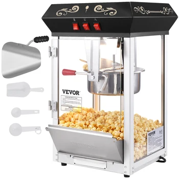 SucceBuy Popcorn Popper Maker Machine 8 Oz Kettle Makes 48 Cups per Batch Countertop Includes 4 Scoops Movie Theater Style 1