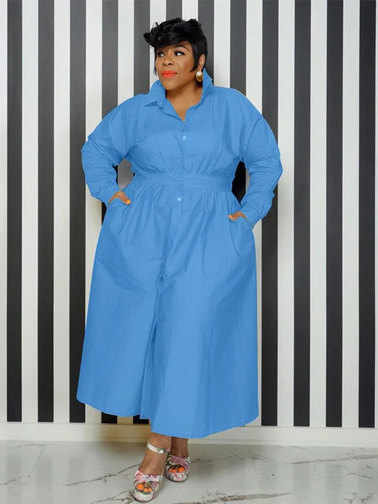 Elegant Casual Women's Dresses Korean Style Solid Color Long - Main Image