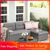Outdoor Patio Furniture Sets, All Weather Outdoor Sectional Patio Sofa, Wicker Rattan Outdoor Couch Patio Set with Cushions 1