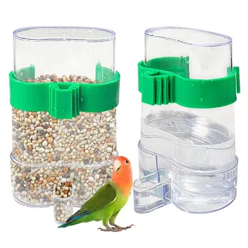 Bevitore d'acqua per uccelli Contenitore per mangiatoia Alimentatore automatico per animali domestici Gabbia per uccelli Ciotola sospesa Bottiglia d'acqua Distributore di cibo per acqua potabile per pappagalli