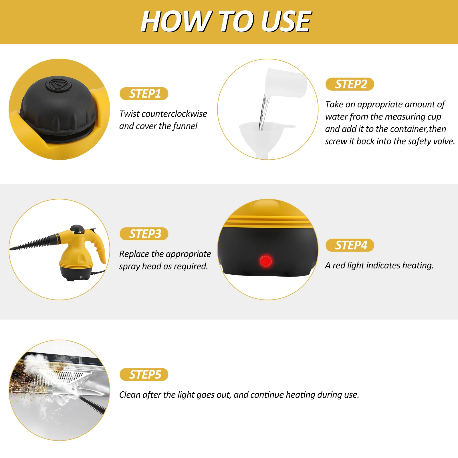 LABIGO 13-in-1 Handheld Steam Cleaner - 230°F Multi-Surface Cleaner For Grout, Tile & Kitchen