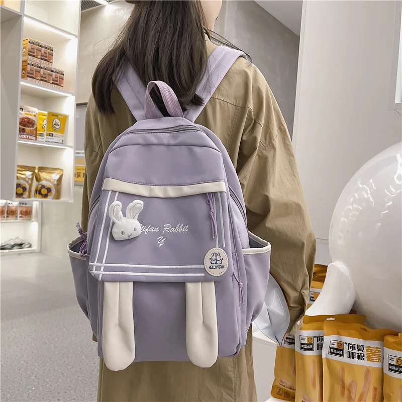 

TRAVEASY 2023 Multifunction Bag for Women Multi Pockets Nylon Cute Female Backpack Fashion Student Shoulder Bag Schoolbag Trendy