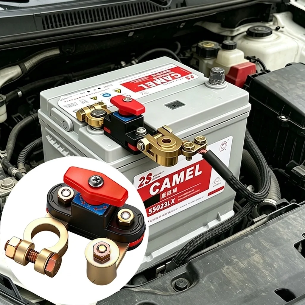 Universal Auto Battery Disconnect Switch - Automatic Circuit Breaker & Leak Protector, 12V/24V