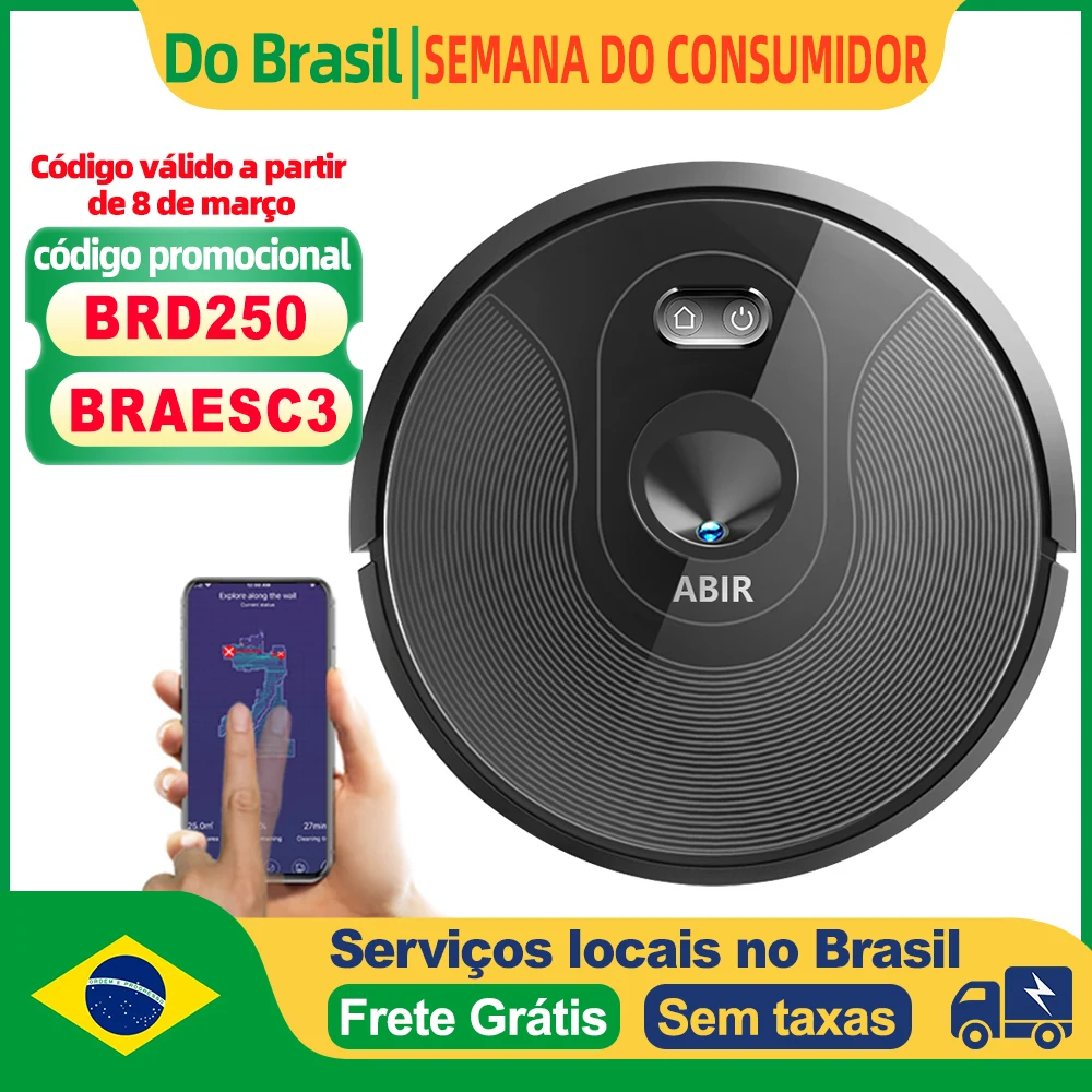 Robô Aspirador e Passa Pano ABIR X6