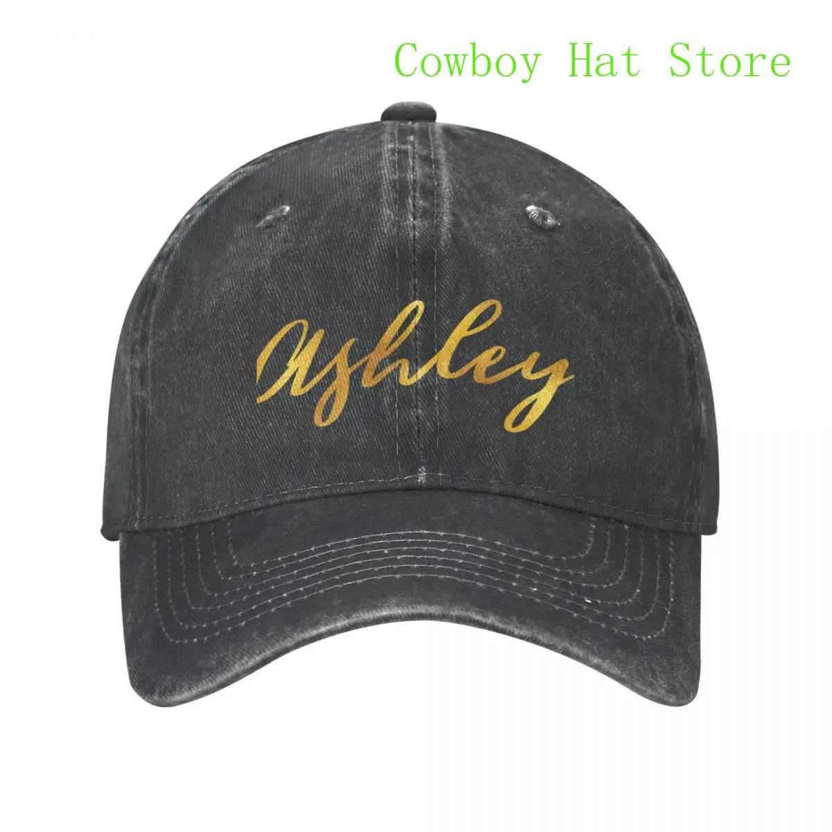 

Best Ashley Name Hand Lettering in Faux Gold Letters Baseball Cap Horse Hat Fishing Hat Cap Men'S Women'S