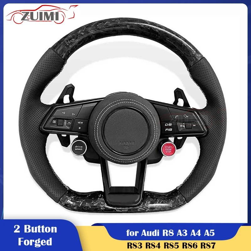 

R8 Style Forged Car Steering Wheel with 2 Button fit for Audi A3 A4 A5 A6 A7 Q3 Q5 Q7 Q8 S3 S4 S5 S6 S7 RS3 RS4 RS5 RS6 RS7
