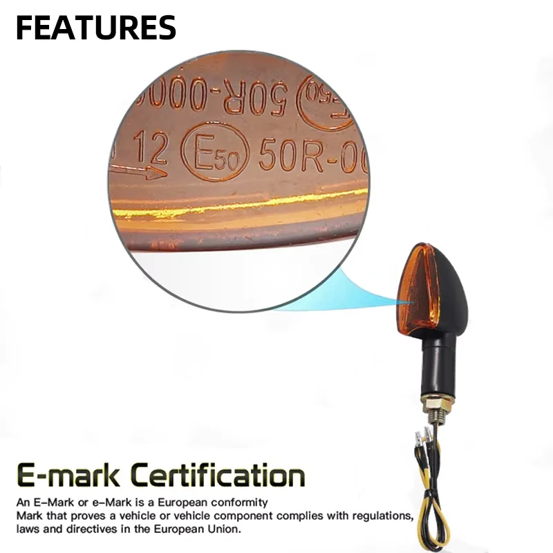 Motorcycle Turn Signal Light 12V 10mm Halogen Turn Signal Motorcycle Blinker Lamp for Honda for YAMAHA Scooter Cafe Racer
