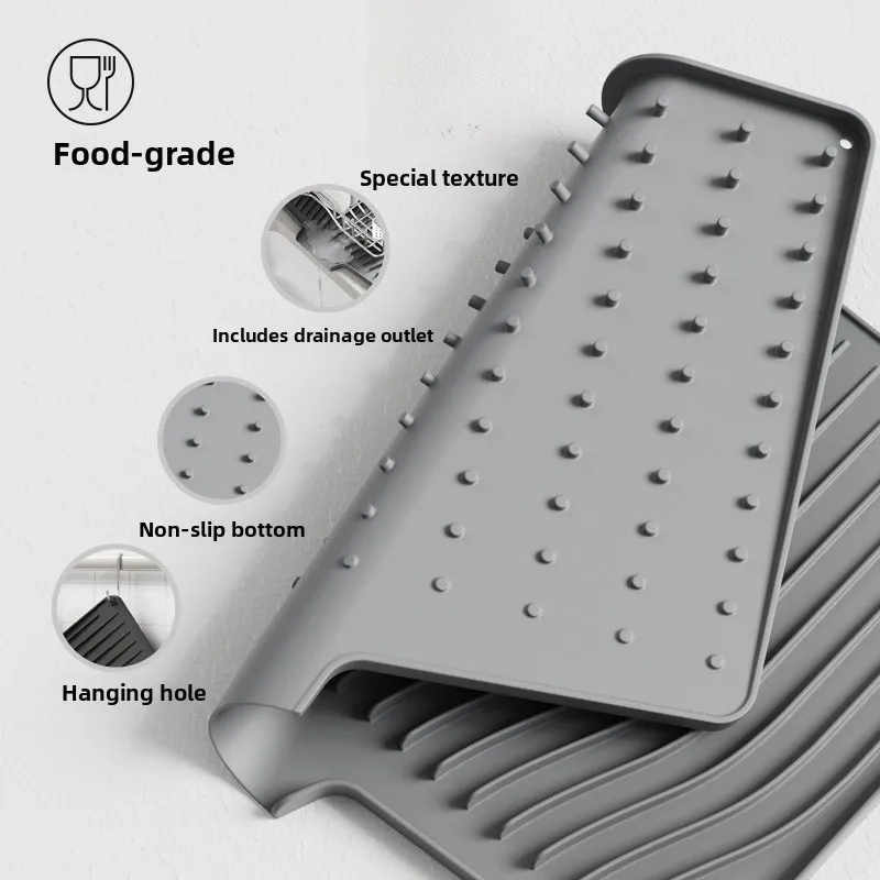 Silicone Drain Mat Kitchen Diware Drng Pad Heat Resistant Insulation Pad Slope Drainage Pad Rectangular Nordic Sle