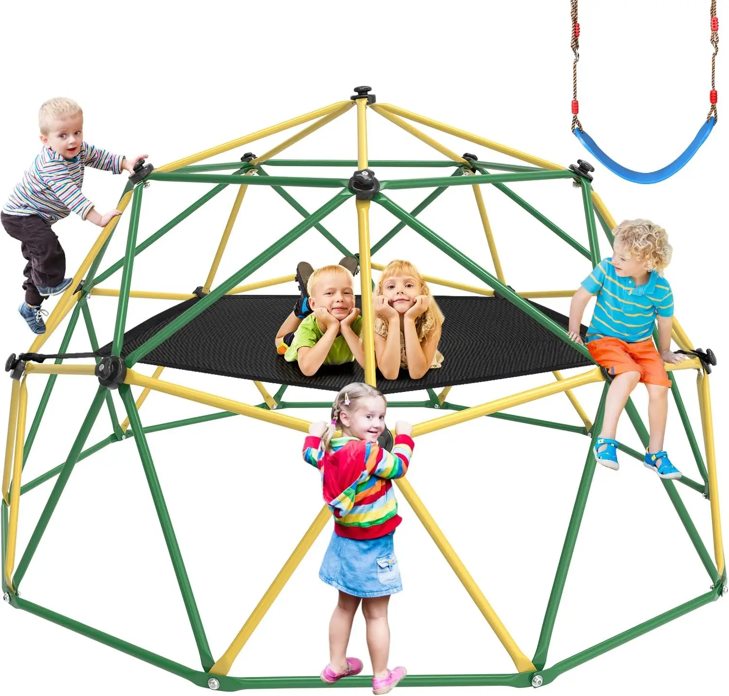 10FT Dome Climber Hammock Kids 3 to 10 Outdoor Play Equipment Supports up to 1000lbs Jungle Gym Anti-R Climbing Dome