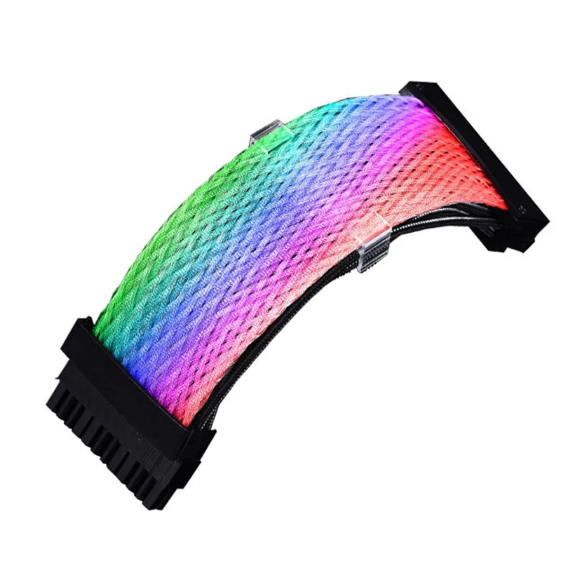 

RGB Радужный кабель, 24-контактный удлинитель, неоновый кабель-удлинитель, выход из синхронизации для ПК, украшение