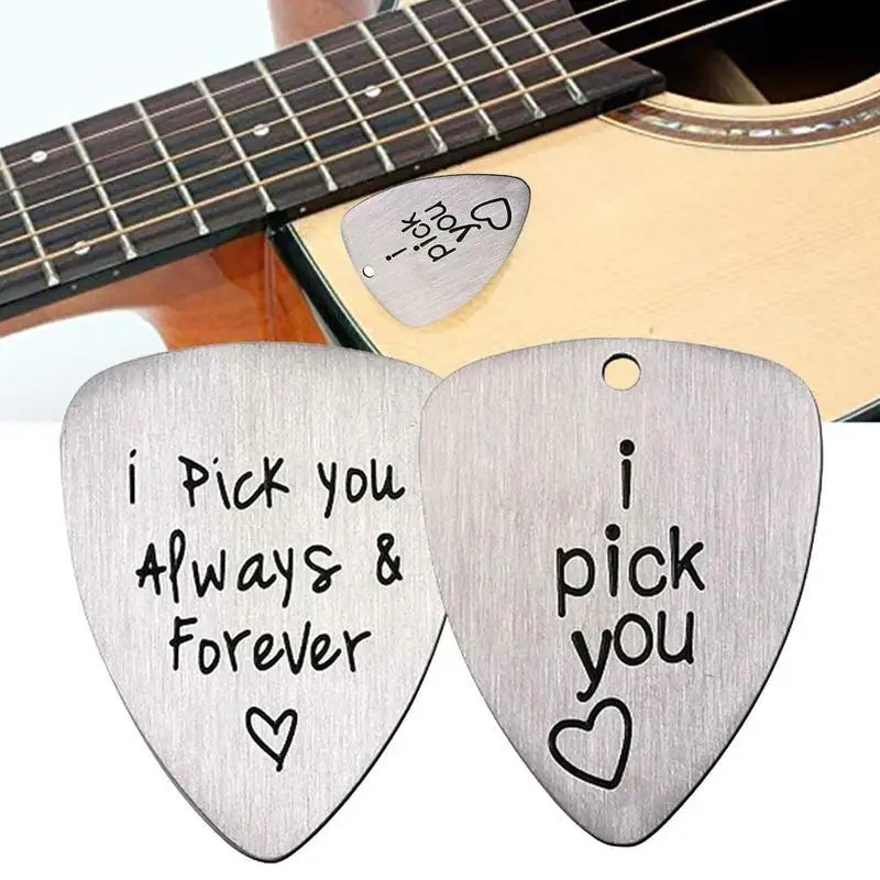 Titanium Steel Carved Guitar Pick Bass Guitar Accessories Electric Acoustic Ukulele