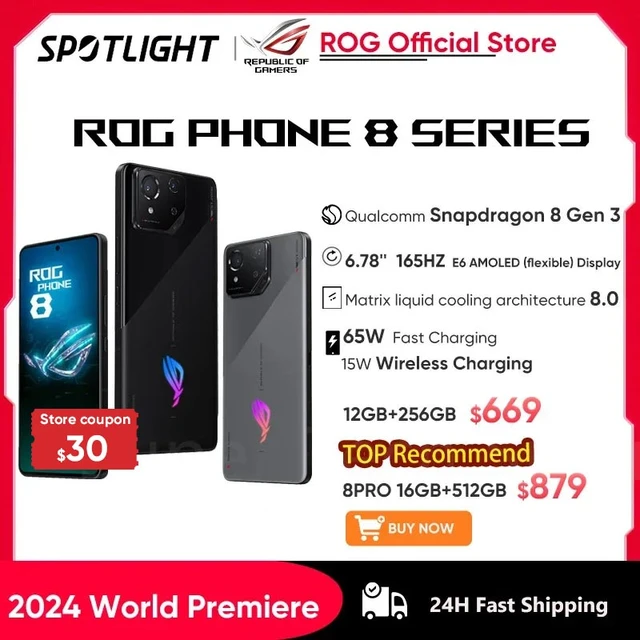 Asus ROG Phone 8 Pro, 1TB ROM + 24GB RAM,512GB ROM + 16GB RAM,5G