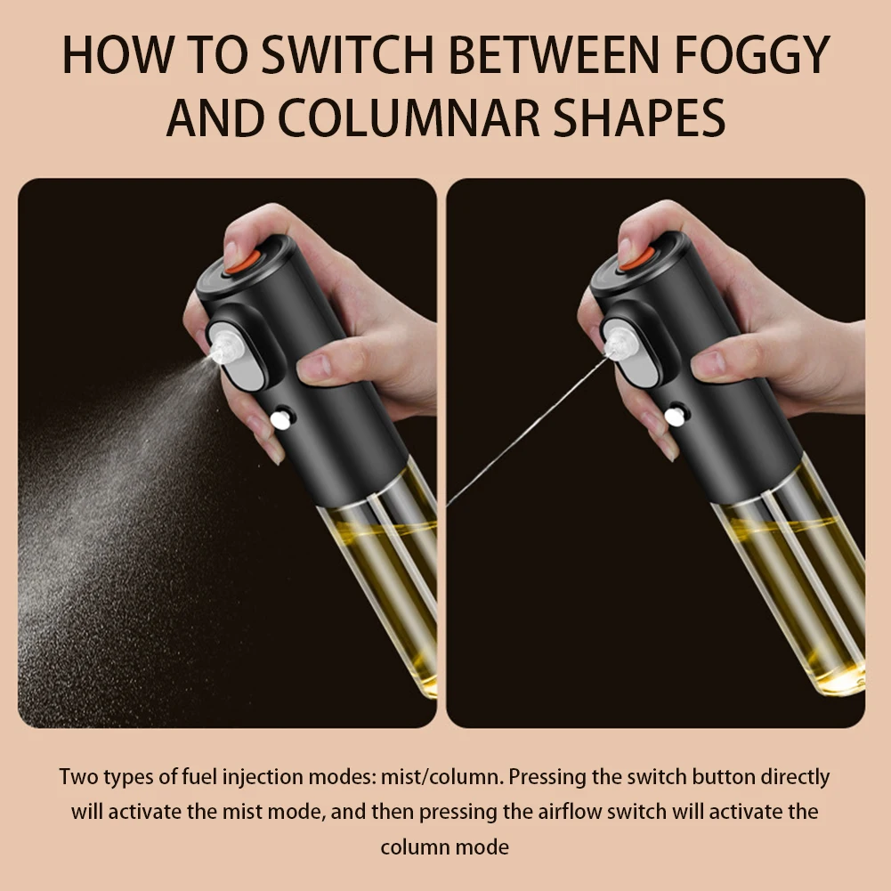 Electric Oil Spray Bottle 200ml Glass Cooking Oil Dispensers Olive Butters Sprayers For Kitchen Air Fryer BBQ Salad Baking Oil Sprayer Oil Dispenser Glass Oil Bottle