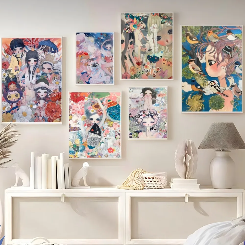 

Aya Takano Anime Classic Vintage Poster Self-adhesive Art Poster Retro Kraft Paper Sticker DIY Room Bar Cafe Vintage Decorative