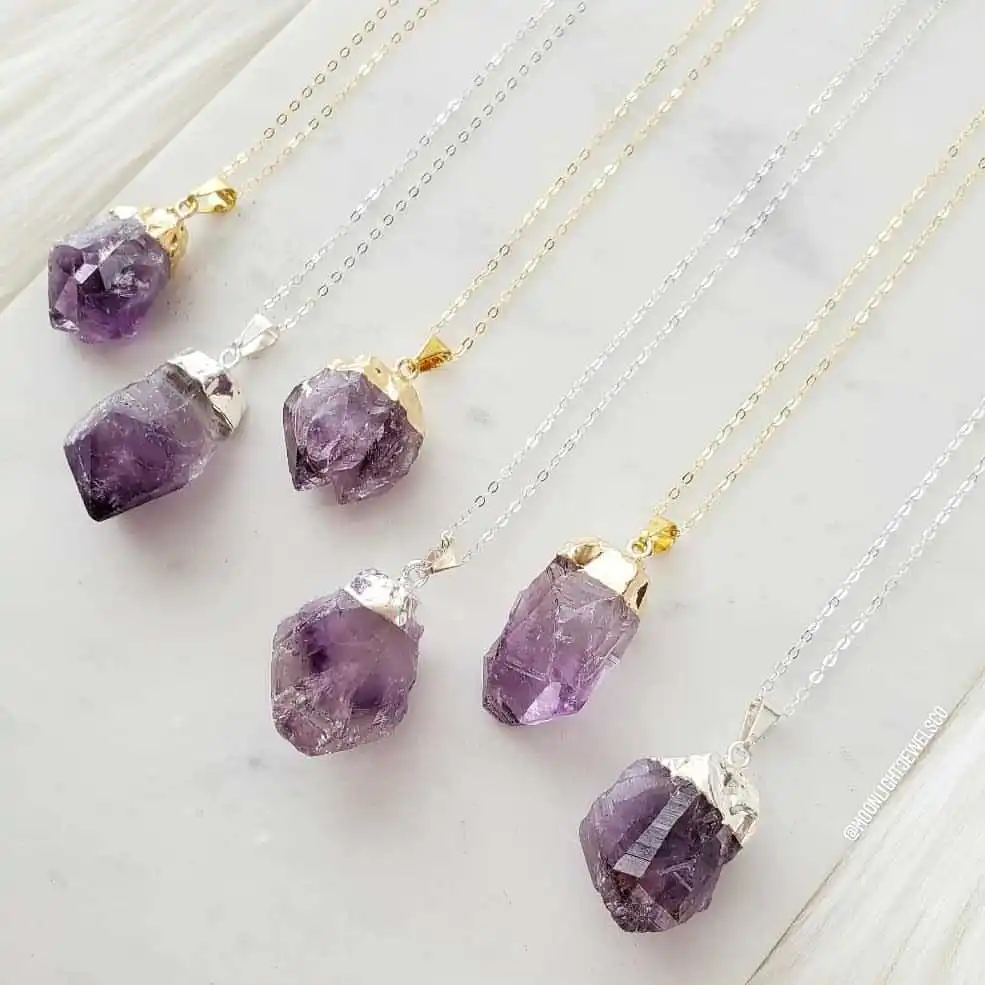 For Jewelry Making DIY Jewelry Making Handmade Necklace Natural Gemstone Irregular Citrine Amethyst Pendant pendant necklace silver pendant jasper pendant gold scarab pendant