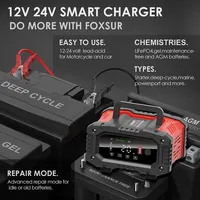 20A/10A Car Motorcycle Battery Charger 12V/24V Smart Charger Lithium AGM GEL Lead-Acid LiFePO4 Battery Chargers - Image 3