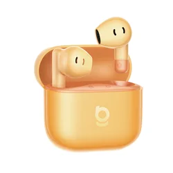 Enhanced Product Title:  
Bass - Enhanced True Wireless Earbuds with AI Noise Cancellation and Extended Playtime (Sunset Orange)