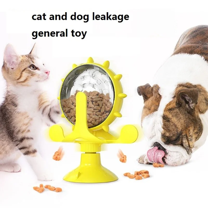 

Игрушка для домашних животных, щенков, собак, забавное устройство для медленной утечки пищи, ветряная мельница, вращающаяся игрушка для кошек, поворотное устройство для утечки пищи для домашних животных