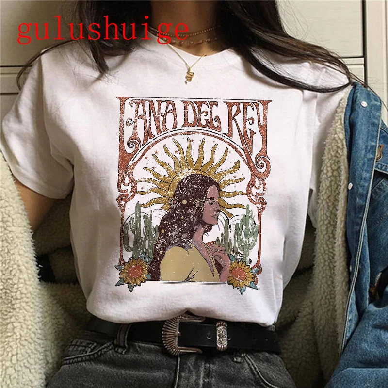 Hip Hop Lana Del Rey Ldr Segeln Grafiken T Shirt Unisex Harajuku Frauen Vintage Kurzhülse T-Shirt Streetwear Weibliche T-shirt – Detail 4