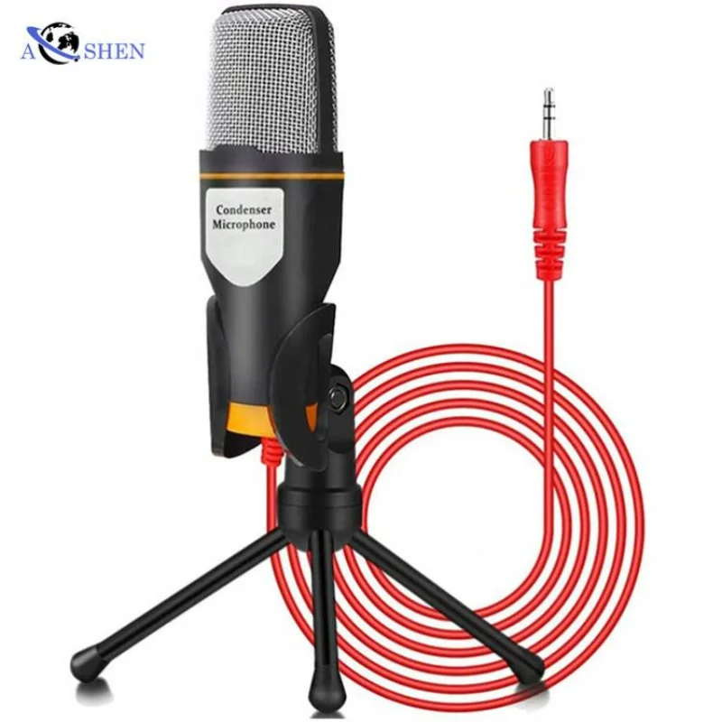 

AOSHEN SF-666 Desktop 3.5mm Plug Condenser Microphone with Tripod Stand for PC Computer Laptop Smartphone Recording Chatting