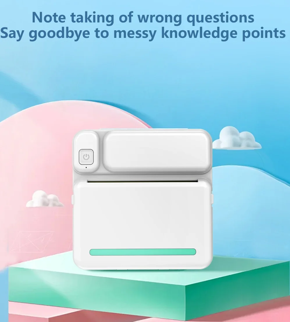 Portable Mini Photo Pocket Printer BT 203dpi Photo Label Memo Wrong Question Printing Bluetooth Wireless Printer Children's Gift 3