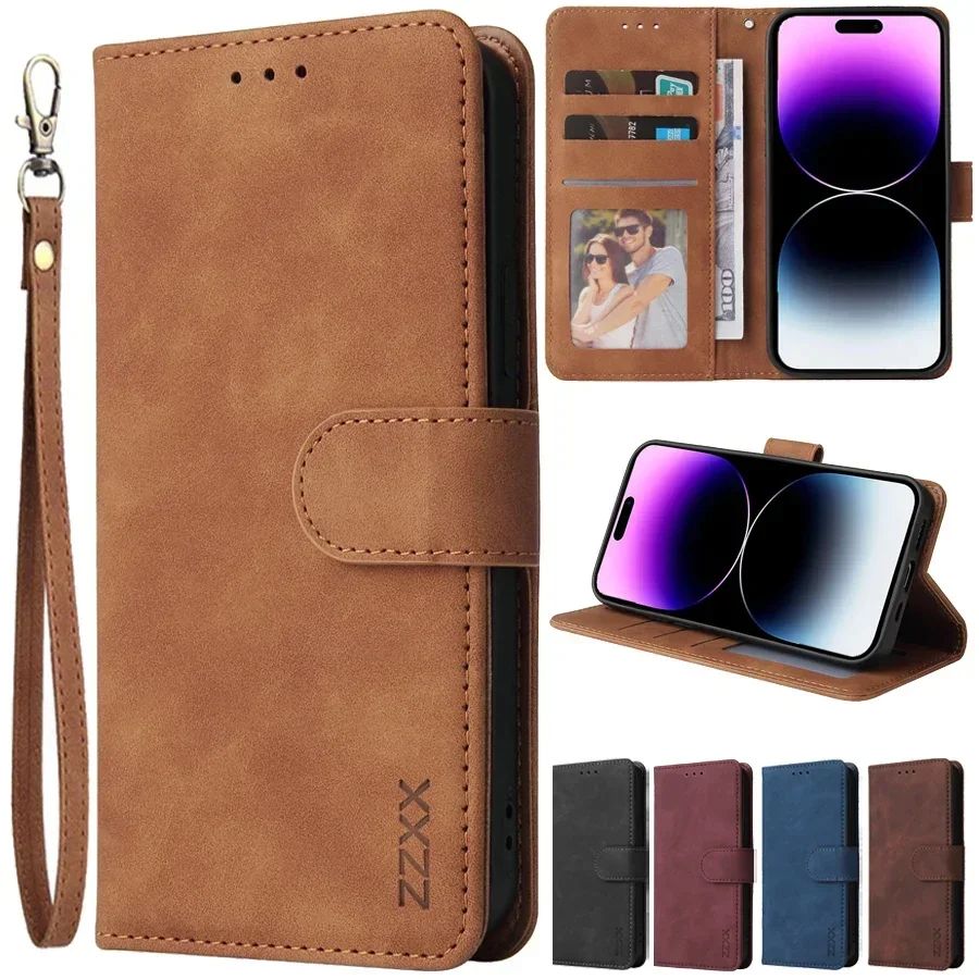 Luxurious Leather Wallet Phone Case with Magnetic Flip & Card Holder Slot