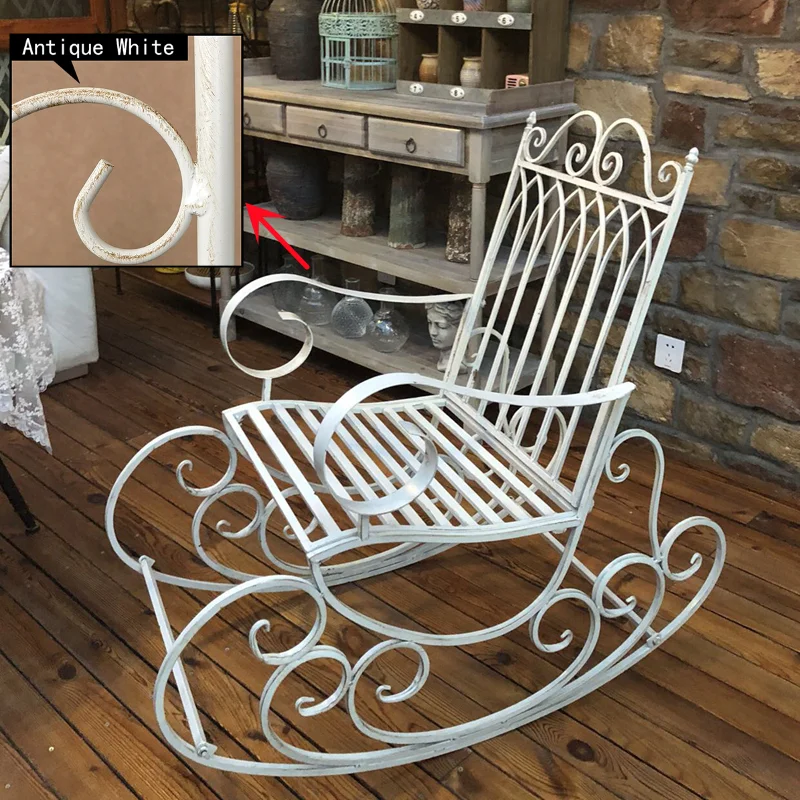Garden & Patio Furniture Decoration Wrought Iron Outdoor Rocking Chair Metal Rocking Chair portable camping chair