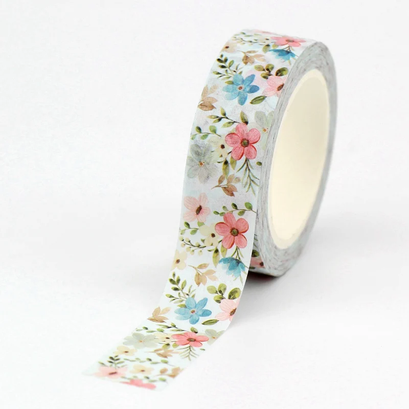 2022 nuovo 1PC decorativo Washi fiori rosa e blu nastro san valentino