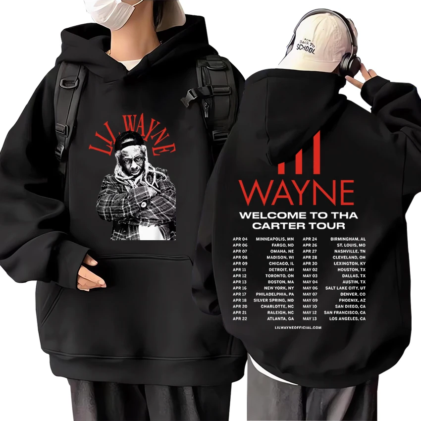 

Rapper Lil Wayne Tour Graphic Men Women Hoodie Hot sale Casual Fashion Fleece Long sleeve Sweatshirts Unisex hip hop pullovers