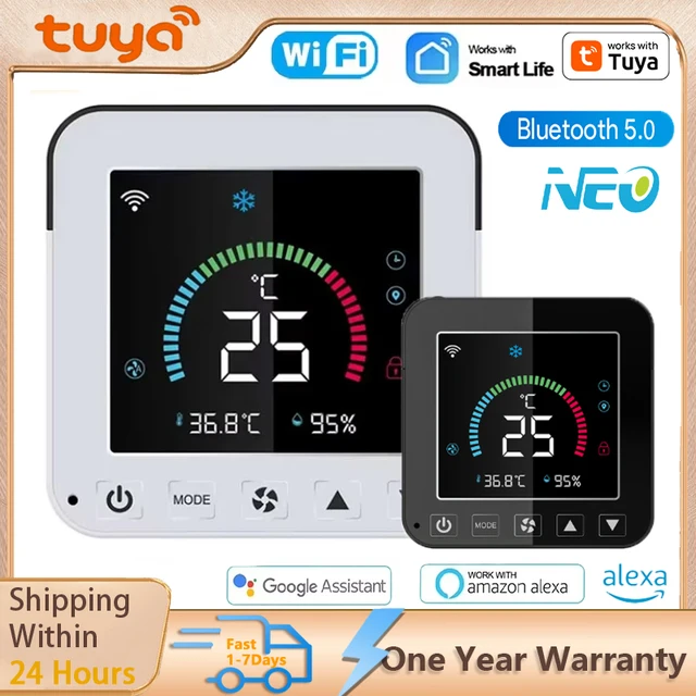 Tuya Smart WiFi IR Air Conditioner Thermostat AC Remote Controller Smart Life App with Temperature Sensor Via Alexa Google Home