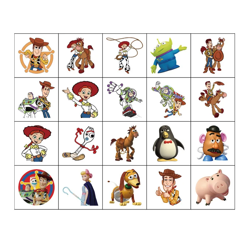 20Pcs/set Disney Toy Story Temporary Tattoo Stickers Cute Cartoon Children Waterproof Tattoo For Kids Funny Birthday Gift tattoo sticker temporary tattoos