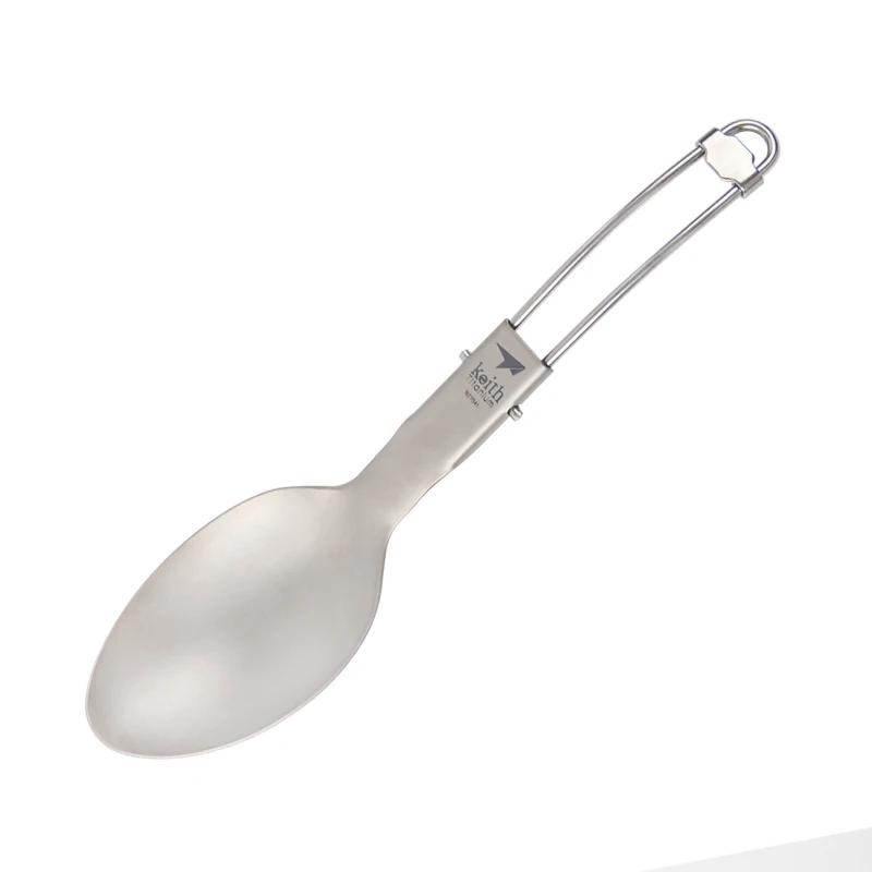 Keith Titanium Soup Spoon Backpacking Utensil Cutlery Useful Outdoor EDC Portable Mini Folding Tableware Ti5315