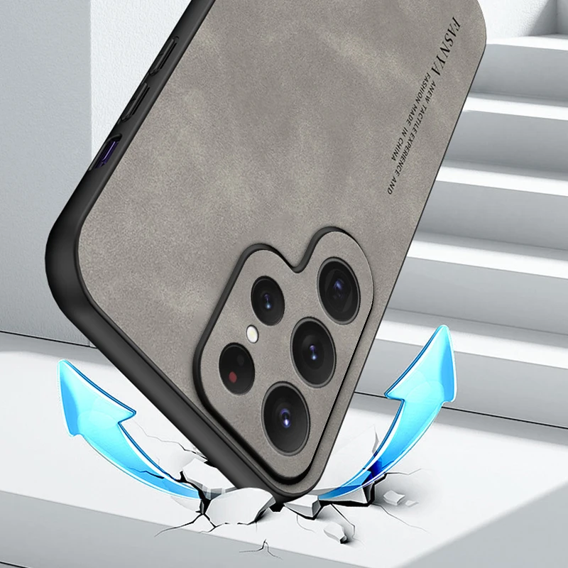 Nowy Styl Luksusowy Futerał Z Owczej Skóry Pu Do Samsung Galaxy S23 S22 S21 Ultra Plus Fe S10 S9 S8 A54 A52 A34 Skóra Czuć Dotyk Ultra-