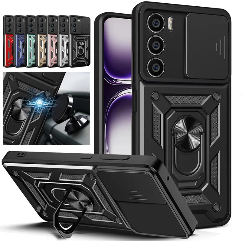 Durable Armor Case with Lens Protection and Ring Magnetic Holder
