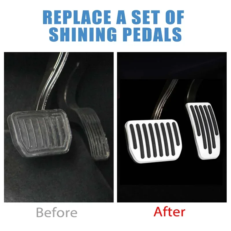 Aluminum Alloy Brake Accelerator Foot Pedal Cover for Tesla Model Y-Model 3 Highland 2pcs car accessories car pedals pedal cover