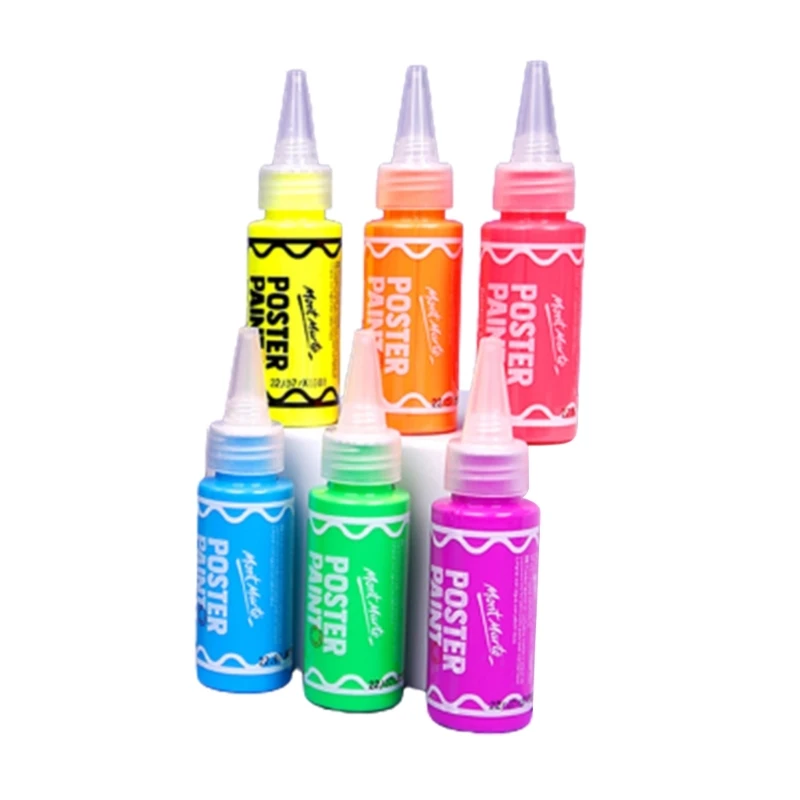 6 Color Washable Finger Paint Tempera Paint Set 60ml/Bottle Non-Toxic for Kid Age 3 +