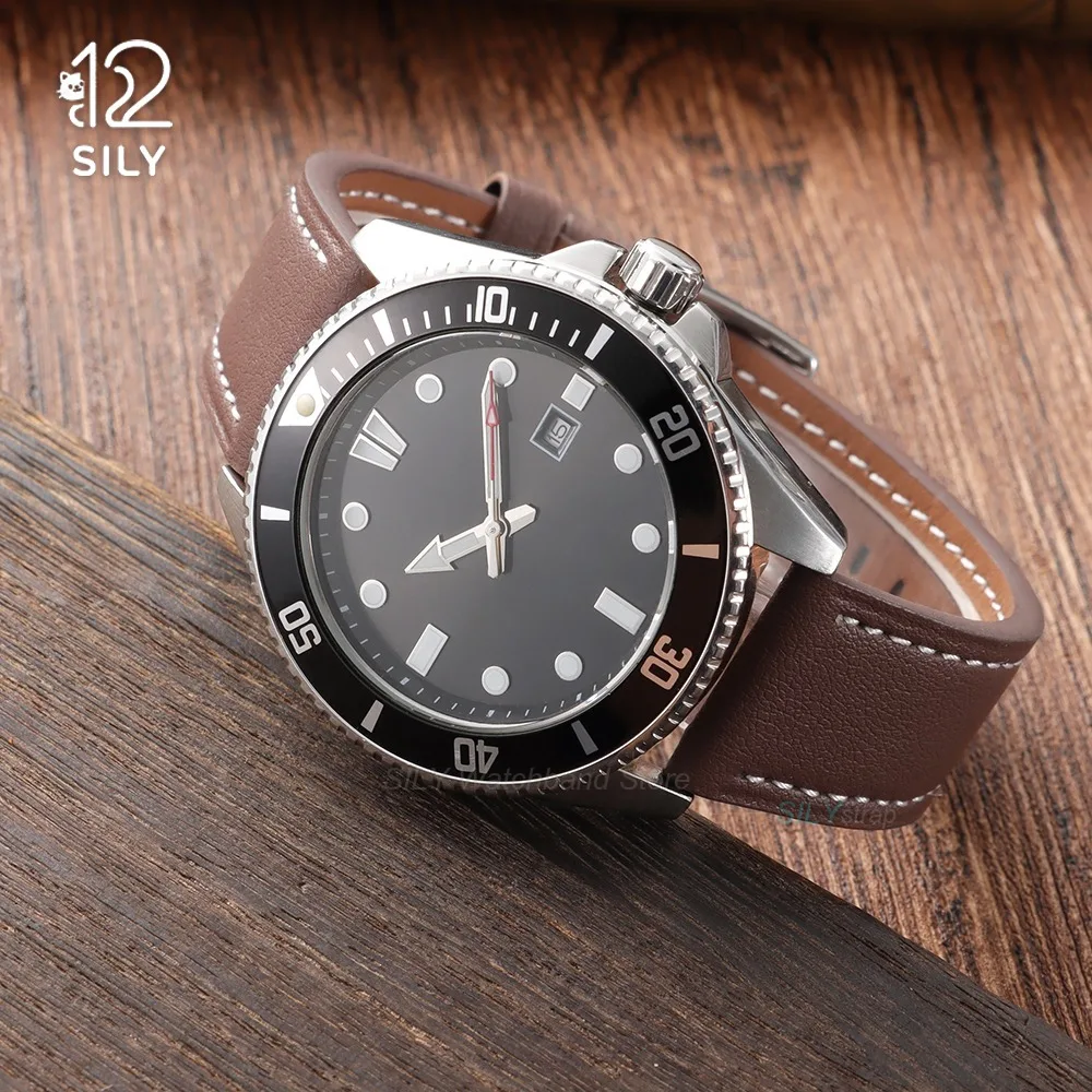 Vintage Leather Watchband with Metal Pin Buckle - Quick Release Strap