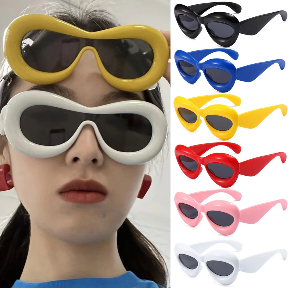 

Большие солнцезащитные очки «кошачий глаз» YK2 в стиле ретро, уникальные солнцезащитные очки конфетных цветов с защитой UV400, солнцезащитные очки в оправе из поликарбоната, летние уличные очки для женщин и мужчин