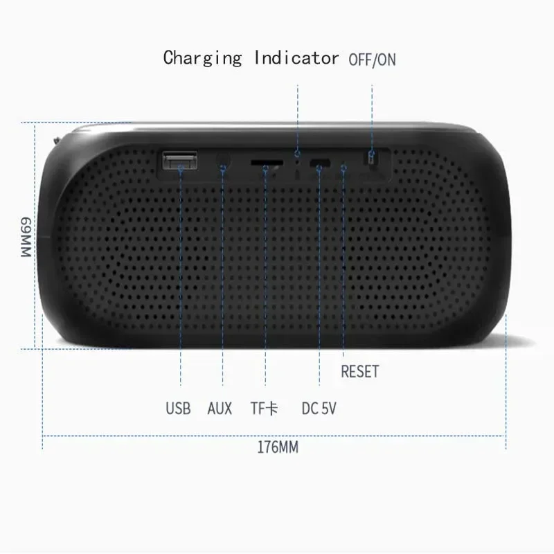 Portable Home Desktop Clocks Wireless Bluetooth Speaker Mobile Computer alarm clock digital Radio Receiver Mini Alarm Clock 4