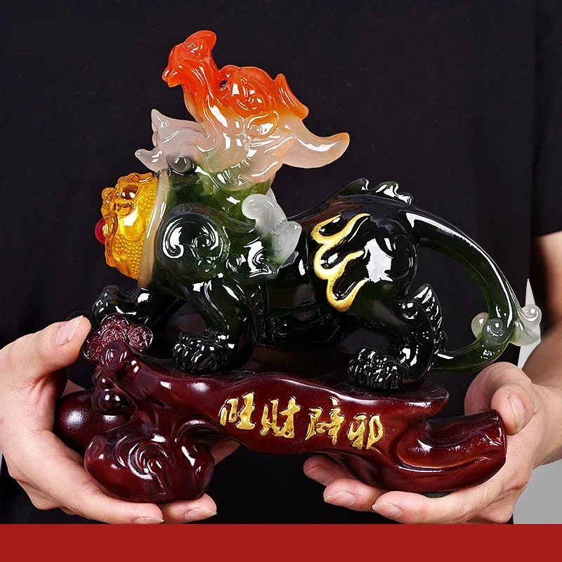 

Fengshui Resin Embellishments Animal Model Lucky Ornaments Living Room Wine Cabinet Decorations Miniatures Gift
