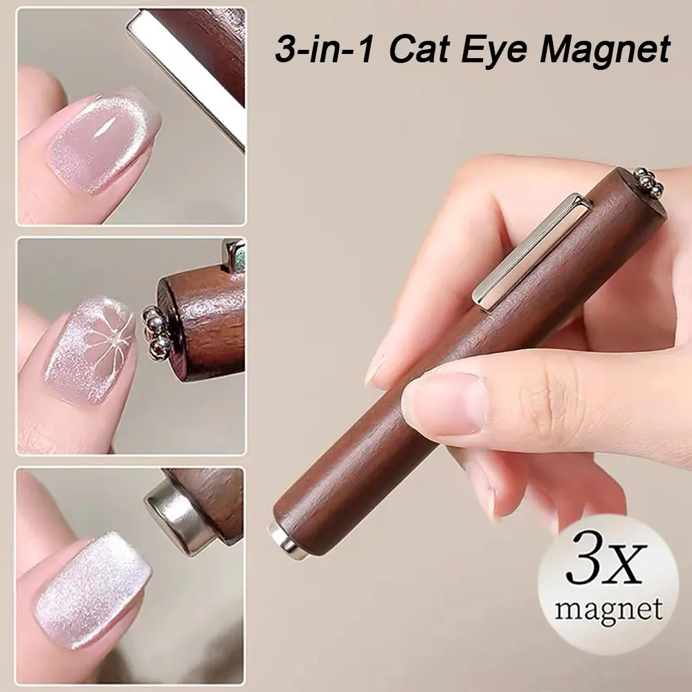3-in-1 Multifunctional Magnetic Cat’s Eye Nail Magnetic Stick 130mm Super Strong Gel Polish Magnet Pen Large Cylinder Magnetic Best Sellers In Beauty & Health