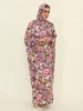 2025 New Ramadan Two Hat Women Rayon Abaya Hooded Floral Casual Long Sleeve Abaya Muslim Saudi Prayer Kaftan Oriental Robe