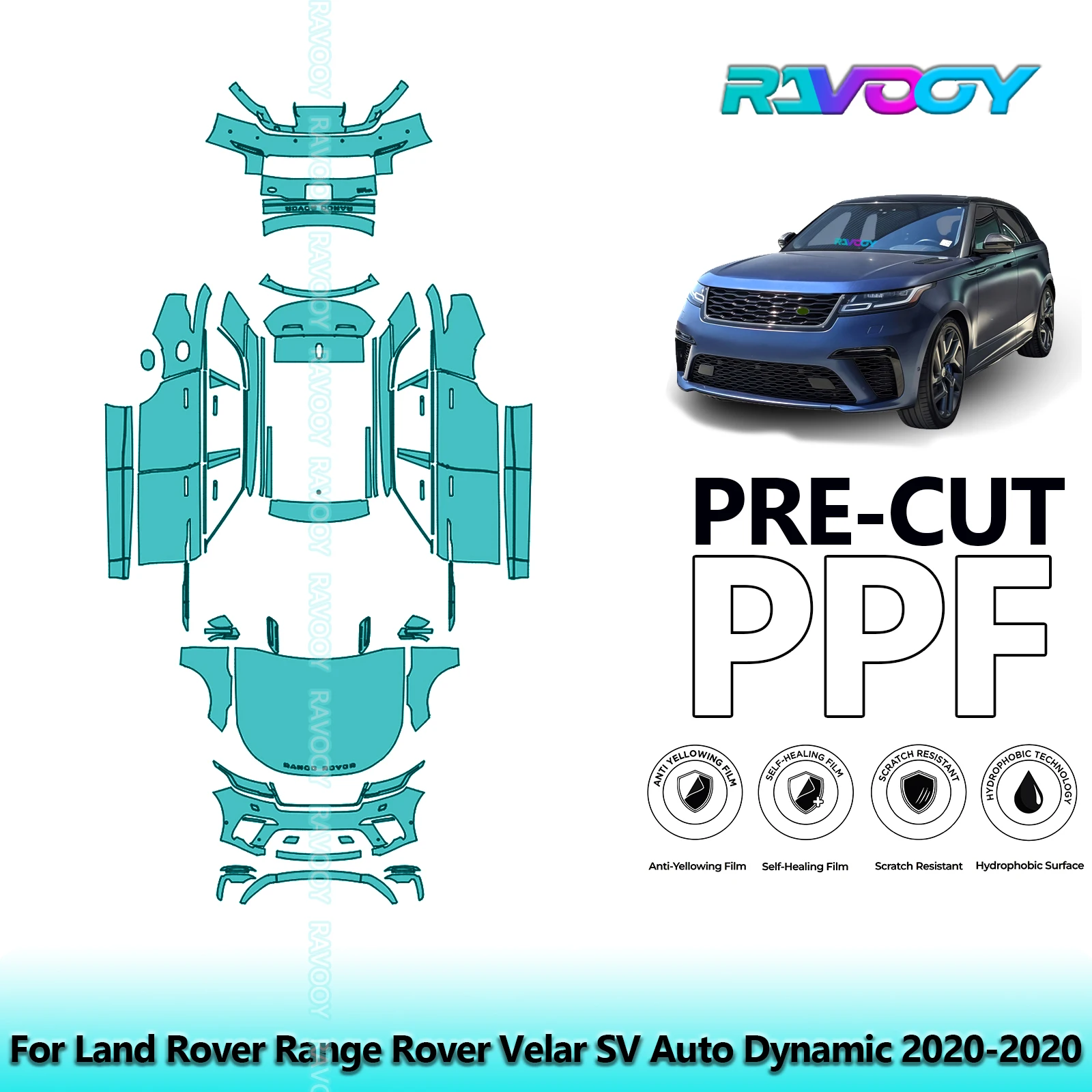 Для Land Rover Range Rover Velar SV Auto Dynamic 2020-2020 8.5Mil Full Vehicle Precut PPF Paint Protection Film