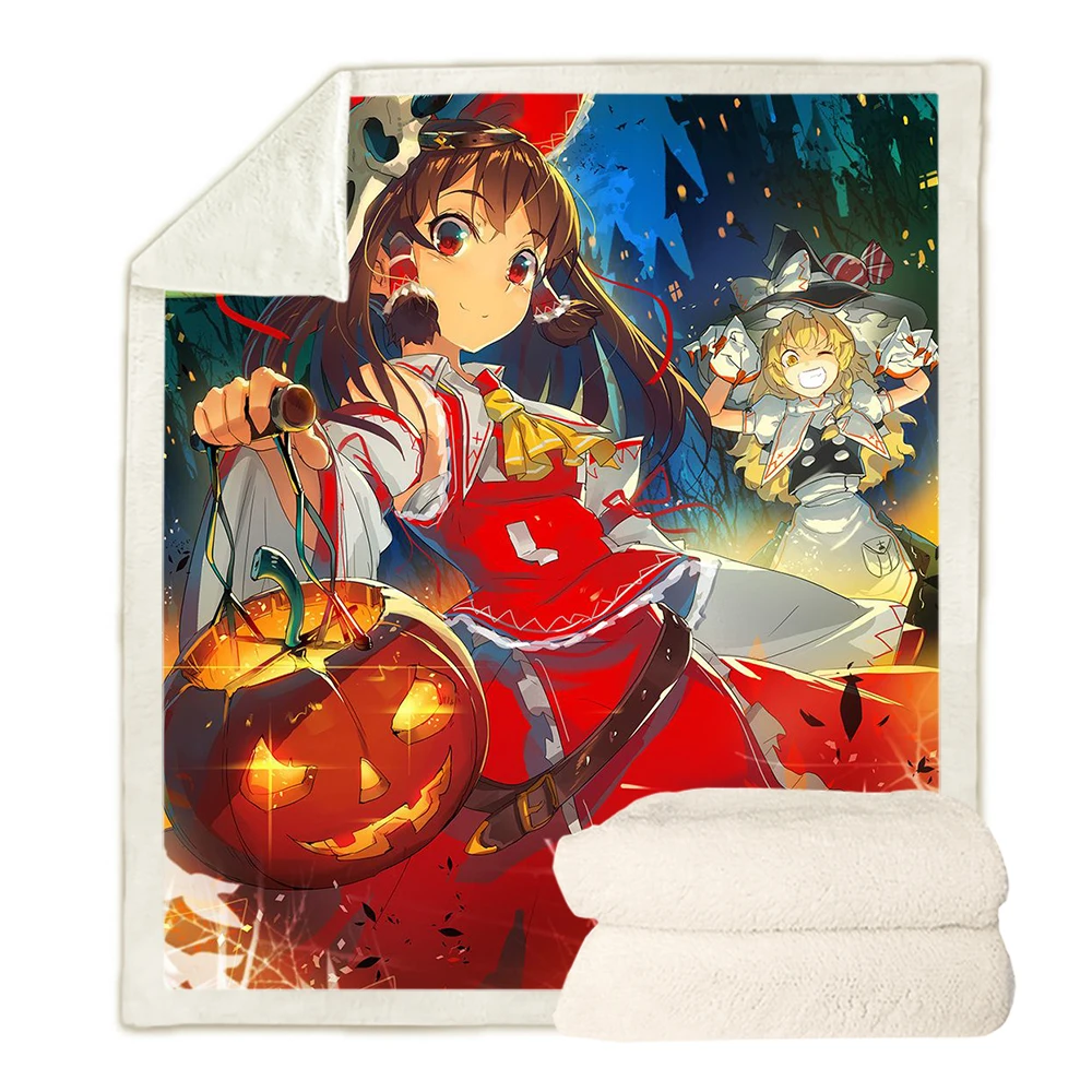 

CLOOCL Fashion Anime Girl Blankets Halloween Pumpkin Lantern 3D Printed Blanket Child Adult Throw Quilts for Bed Sofa Gifts
