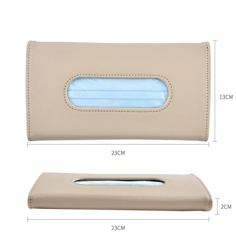 Boîte à Mouchoirs Cuir Voiture - Support Pare-Soleil Siège Arrière Beige - Pratique Et Élégant
