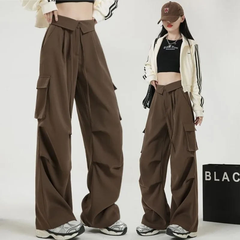 Deeptown Vintage Y2k Oversize Cargo Pants Woman Spring Joggers Streetwear Baggy Sweatpants Harajuku Casual Wide Leg Trousers