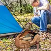 Camping Tent Stakes Bag Large Capacity Canvas Bag Wear-resistant Tool Bag For Large Capacity Cylindrical 11.8 In Peg Bag 3
