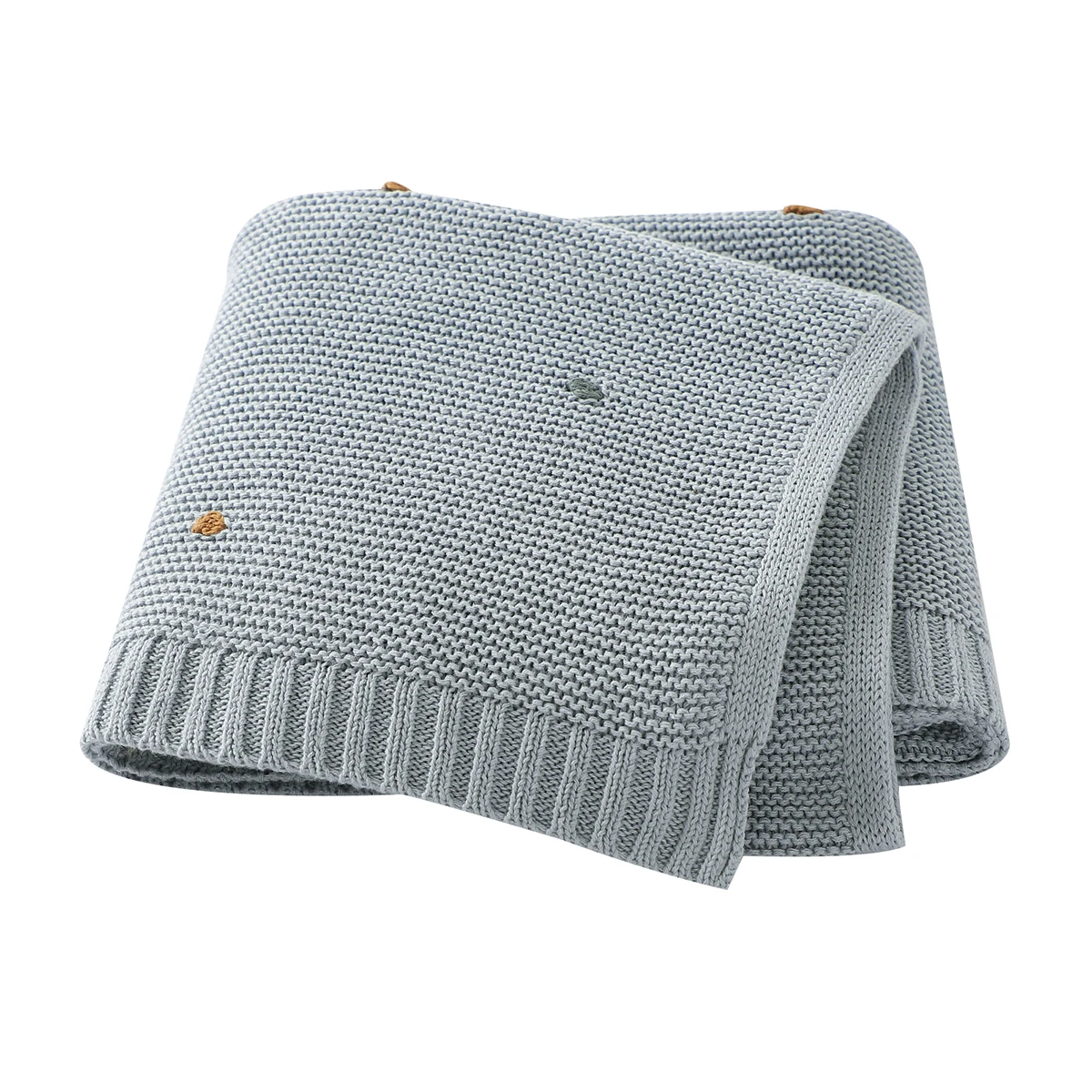 Ultra-Soft Cotton Muslin Knitted Baby Blanket - Toddler Comforter & Swaddle Wrap