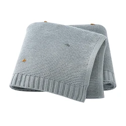 Ultra-Soft Cotton Muslin Knitted Baby Blanket - Toddler Comforter & Swaddle Wrap (82W1674QL0FF)