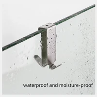 Bathroom Shower Door Hook Stainless Steel Over Glass Door Shower Towel Rack Bathrobe Hanger Holder Punch Free Wall Hooks 1